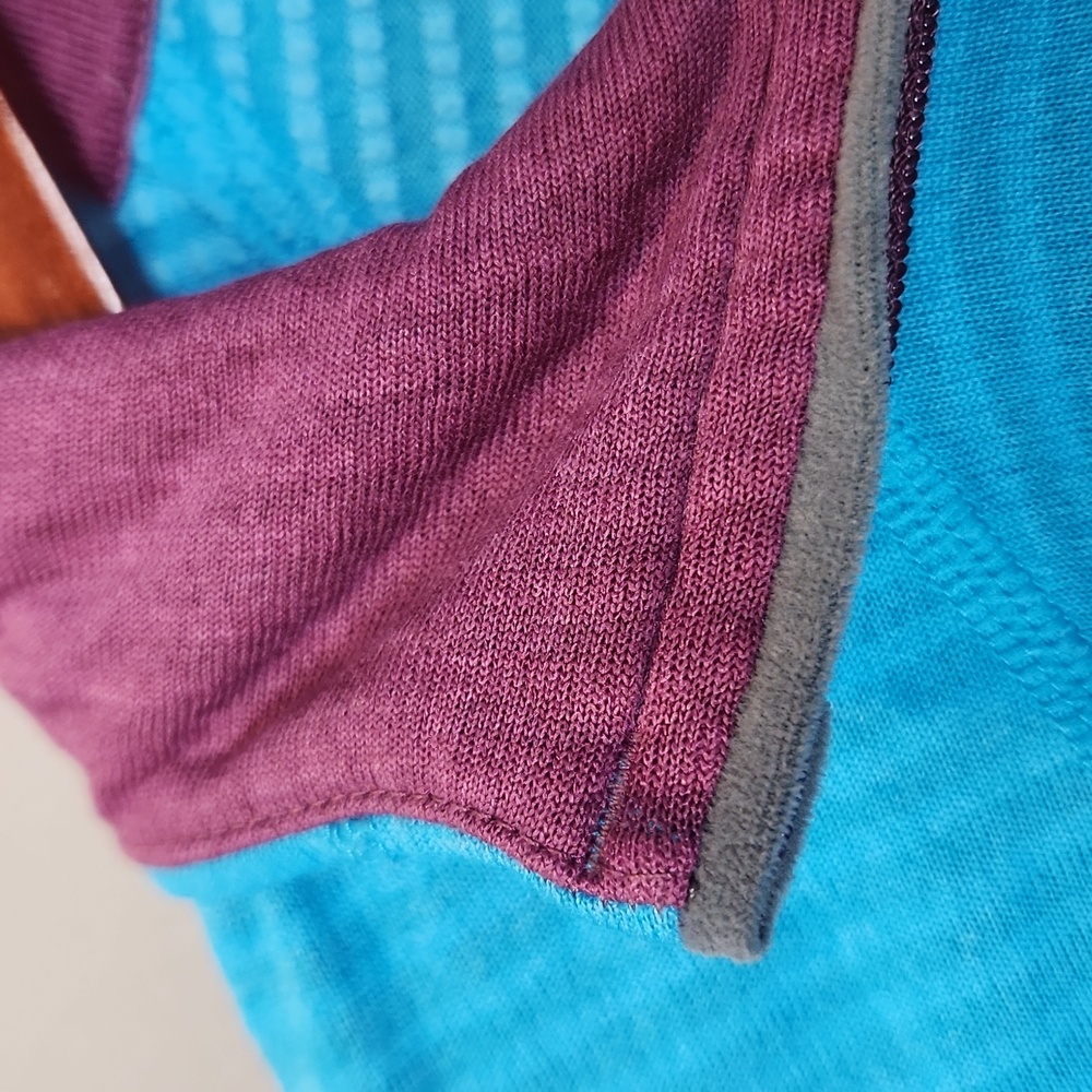 Patagonia Aqua Blue Capilene Quarter Zip Pullover Size Small With Flaw - Picture 8 of 15